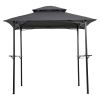 8x5Ft Grill Gazebo Replacement Canopy,Double Tiered BBQ Tent Roof Top Cover