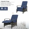 Outdoor Recliner Adjustable Patio Reclining Lounge Chair with Olefin Cushion