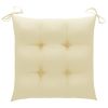 Patio Chairs with Cream White Cushions 6 pcs Solid Teak Wood