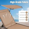 Outdoor Chaise Lounge Chair with Sunshade and 6 Adjustable Position