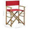 Folding Director's Chairs 2 pcs Red Bamboo and Fabric