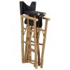 Folding Director's Chairs 2 pcs Dark Gray Bamboo and Fabric