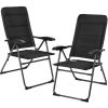 2 Pieces Outdoor Folding Patio Chairs with Adjustable Backrests for Bistro and Backyard