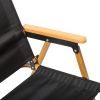 53*55*61cm Medium Size Aluminum Frame 600D Black Oxford Cloth Bearing 100kg Imitation Wood Grain Spray Paint Camping Chair Black