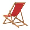 Folding Beach Chair Solid Teak Wood Red