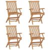 Patio Chairs with Light Blue Cushions 4 pcs Solid Teak Wood