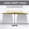 14ft Patio Umbrella Double-Sided Outdoor Market Extra Large Umbrella with Crank, Cross Base for Deck, Lawn, Backyard and Pool, Off-White