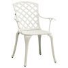 Patio Chairs 4 pcs Cast Aluminum White