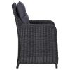 Patio Chairs 2 pcs with Cushions Poly Rattan Black