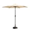 8.8 feet Outdoor Aluminum Patio Umbrella, Patio Umbrella, Market Umbrella with 33 pounds Round Resin Umbrella Base, Push Button Tilt and Crank lift, C