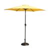 8.8 feet Outdoor Aluminum Patio Umbrella, Patio Umbrella, Market Umbrella with 33 pounds Round Resin Umbrella Base, Push Button Tilt and Crank lift, Y