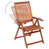 Folding Patio Chairs 3 pcs Solid Acacia Wood