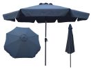 Outdoor Patio Umbrella 10FT(3m) WITH FLAP ; 8pcs ribs; with tilt ; with crank; without base; grey/Anthracite; pole size 38mm(1.49inch)