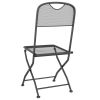 Folding Patio Chairs 2 pcs Expanded Metal Mesh Anthracite