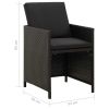 Patio Chairs with Cushions 4 pcs Poly Rattan Black