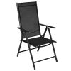 Folding Patio Chairs 4 pcs Aluminum and Textilene Black