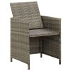 Patio Chairs with Cushions 4 pcs Poly Rattan Gray