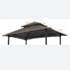 8x5Ft Grill Gazebo Replacement Canopy,Double Tiered BBQ Tent Roof Top Cover