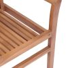 Dining Chairs 4 pcs with Gray Cushions Solid Teak Wood