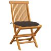 Patio Chairs with Taupe Cushions 8 pcs Solid Teak Wood