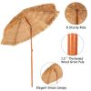 6.5 Feet Portable Thatched Tiki Beach Umbrella with Adjustable Tilt