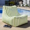 Jaxx Ponce Outdoor Bean Bag Chair, Lime Stripes