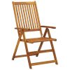 Folding Patio Chairs 8 pcs Solid Acacia Wood