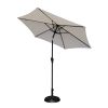 8.8 feet Outdoor Aluminum Patio Umbrella, Patio Umbrella, Market Umbrella with 33 pounds Round Resin Umbrella Base, Push Button Tilt and Crank lift, C