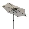 8.8 feet Outdoor Aluminum Patio Umbrella, Patio Umbrella, Market Umbrella with 33 pounds Round Resin Umbrella Base, Push Button Tilt and Crank lift, C