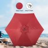 Simple Deluxe 7.5' Patio Outdoor Table Market Yard Umbrella with Push Button Tilt/Crank, 6 Sturdy Ribs for Garden, Deck, Backyard, Pool, 7.5ft, Red