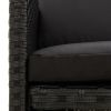 Patio Chairs with Cushions 4 pcs Poly Rattan Black