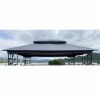 13x10 Ft Patio Double Roof Gazebo Replacement Canopy Top Fabric, Gray