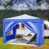 10x10 EZ Pop Up Canopy Outdoor Portable Party Folding Tent with 4 Removable Sidewalls + Carry Bag + 4pcs Weight Bag