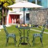 Outdoor Cast Aluminum Patio Furniture Set with Rose Design