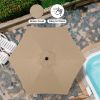 7.5ft Patio Outdoor Table Market Yard Umbrella with Push Button Tilt/Crank, 6 Sturdy Ribs for Garden, Deck, Backyard, Pool, Tan