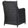 Patio Chairs 2 pcs with Cushions Poly Rattan Black