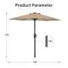 7.5ft Patio Outdoor Table Market Yard Umbrella with Push Button Tilt/Crank, 6 Sturdy Ribs for Garden, Deck, Backyard, Pool, Tan