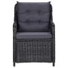 Patio Chairs 2 pcs with Cushions Poly Rattan Black