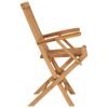 Patio Chairs with Blue Cushions 4 pcs Solid Teak Wood