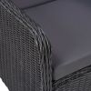 Patio Chairs 2 pcs with Cushions Poly Rattan Black