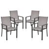 MEOOEM Patio Dining Chairs 2PCS Outdoor Metal Textilene Outdoor Dining Chairs; Durable for Lawn Garden Backyard Pool All Weather