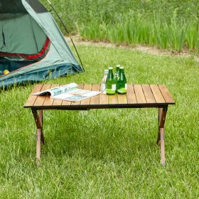 1-piece Folding Outdoor Table,Lightweight Aluminum Roll-up Rectangular Table for indoor, Outdoor Camping, Picnics,Beach,Backyard, BBQ, Party, Patio, B (Color: as Pic)