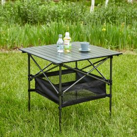 1-piece Folding Outdoor Table with Carrying Bag,Lightweight Aluminum Roll-up Square Table for indoor, Outdoor Camping, Picnics, Beach,Backyard, BBQ, P (Color: as Pic)