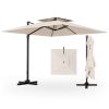 9.5 Feet Cantilever Patio Umbrella with 360¬∞ Rotation and Double Top