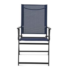 Outdoor Patio Steel Hanging Folding Chairs (2-Pack) (material: steel, Color: Blue)