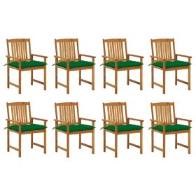 Patio Chairs with Cushions 8 pcs Solid Acacia Wood (Color: Brown)