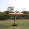 15x9ft Large Double-Sided Rectangular Outdoor Twin Patio Market Umbrella with light and base