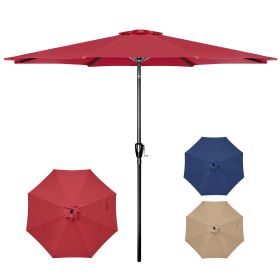 10' Patio Umbrella Outdoor Table Market Yard Umbrella with Push Button Tilt/Crank (Color: as Pic)