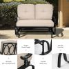 2 Seats Outdoor Swing Glider Chair with Comfortable Cushions