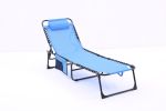 Folding Textilene Waterproof Patio Chaise Lounge Chair,Outdoor Adjustable and Reclining Tanning Chair with Pillow and Side Pocket for Lawn,Beach,Pool,